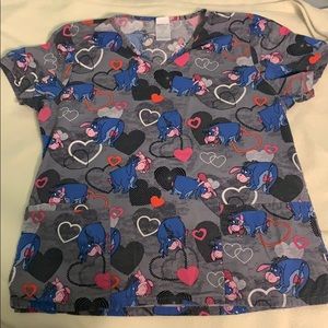 Piglet and eeyore scrub top